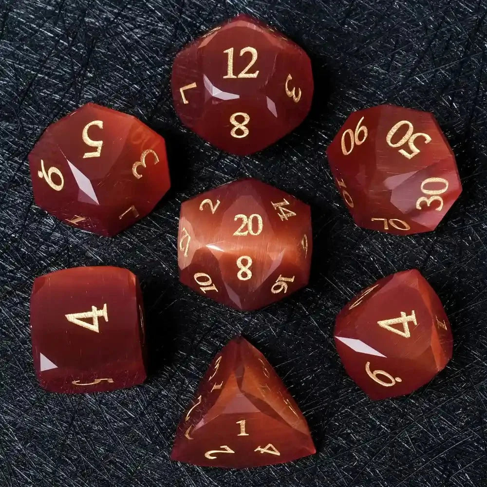 DND Dice - Crimson Glass Gem Polyhedron RPG Dice Set