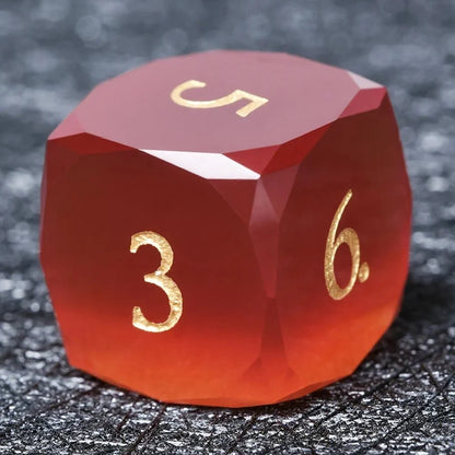 Bear Dice DND Multi-Sided Engraved Glass Gemstone Dice Set