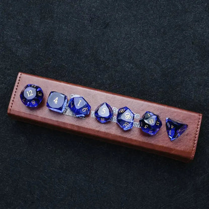 DND Dice - Diamond Cut Sapphire Multi-Sided Dice Set