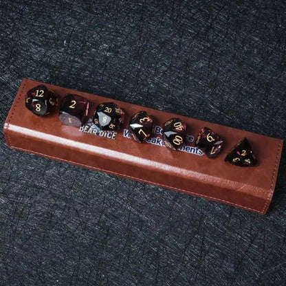 DND Dice - Engraved Gold Numbered Ruby Multi-Sided Dice Set