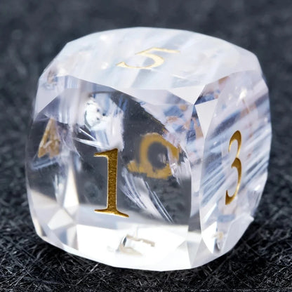Bear Dice DND Multi-Sided Engraved Glass Gemstone Dice Set