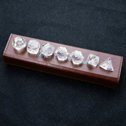 DND Dice - Light Pink Glass Gem Dice Set