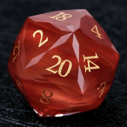 Bear Dice DND Multi-Sided Engraved Glass Gemstone Dice Set