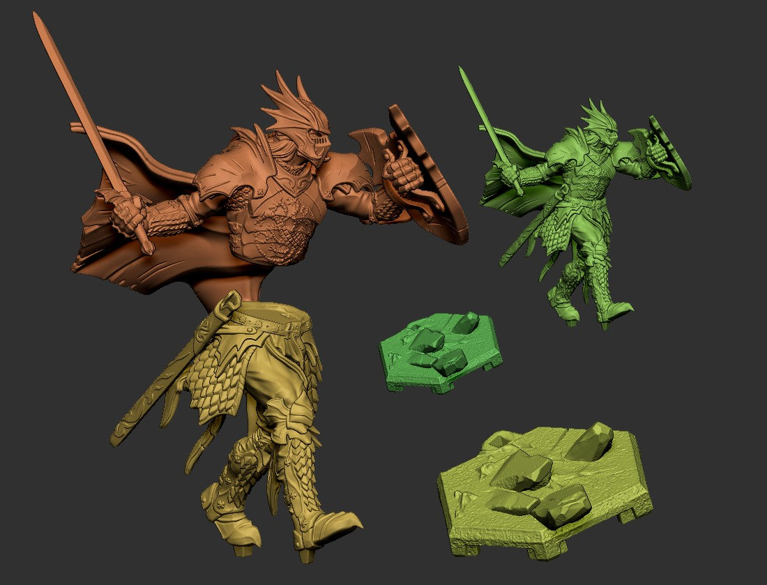 Dragon Knight – Human Fighter – Resin Tabletop Miniature