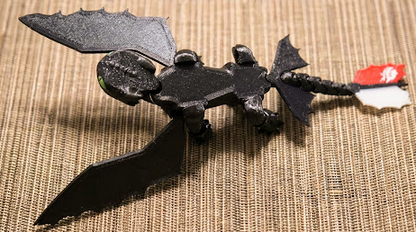 Toothless Inspired Posable Mini Dragon – 3D Printed PETG Figure