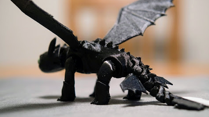 Toothless Inspired Posable Mini Dragon – 3D Printed PETG Figure