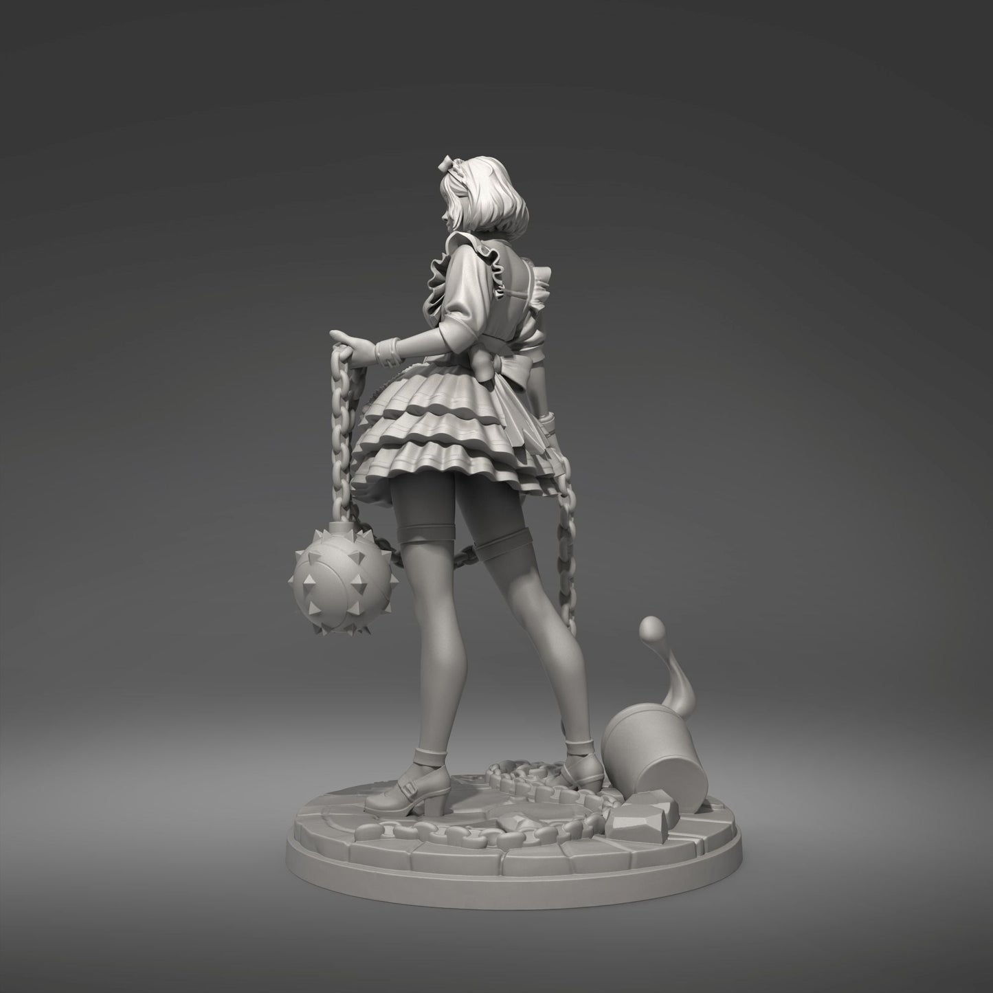 Elinda – Maid Berserker – Chain Flail Warrior – Miniature