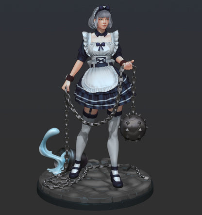 Elinda – Maid Berserker – Chain Flail Warrior – Miniature