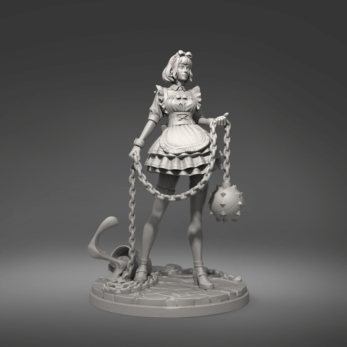 Elinda – Maid Berserker – Chain Flail Warrior – Miniature