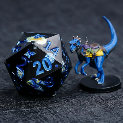 Giant Resin D20 Dice - Van Gogh Elements 35mm DND Dice
