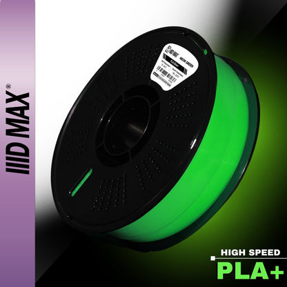 IIID Max Glow in the Dark PLA+ Filament 1.75mm | Neon Green & Blue