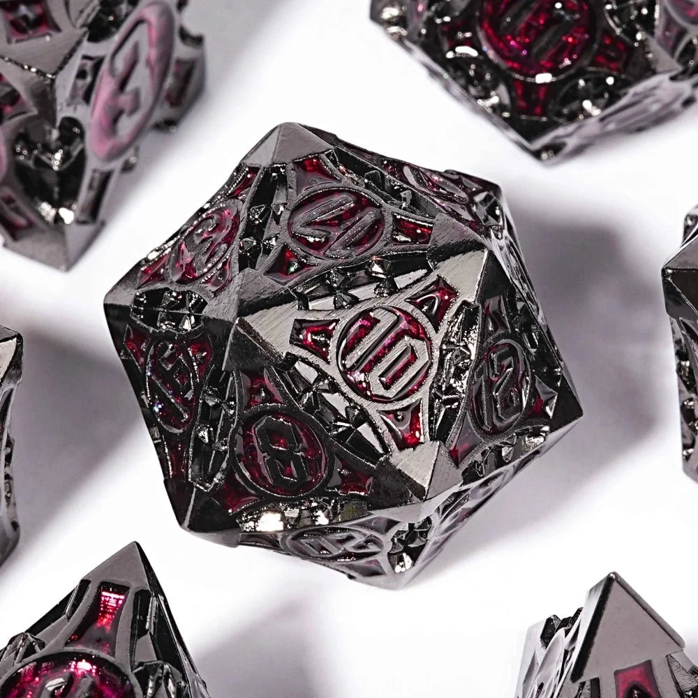 Gothic sharp edge metal DND dice set