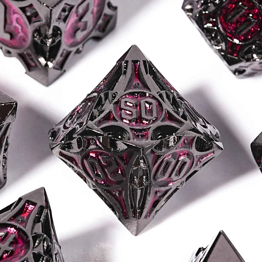 Gothic sharp edge metal DND dice set