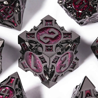 Gothic sharp edge metal DND dice set