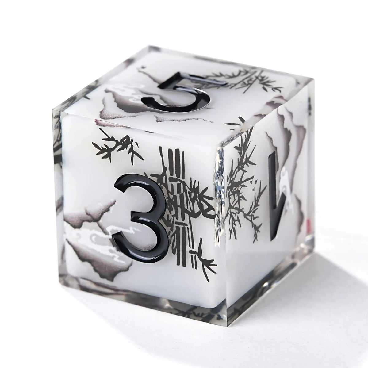 Handmade Ink Painting Style Resin D&D Dice Set