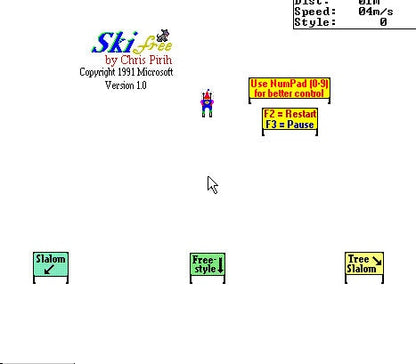 Ski Free DOS Windows 3.11 Game Classic Floppy Disk