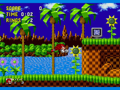 Knuckles the Echidna in Sonic the Hedgehog Sega Genesis Game Cart Repro