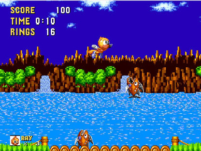 Ray the Flying Squirrel in Sonic the Hedgehog Sega Genesis Game Cart Repro