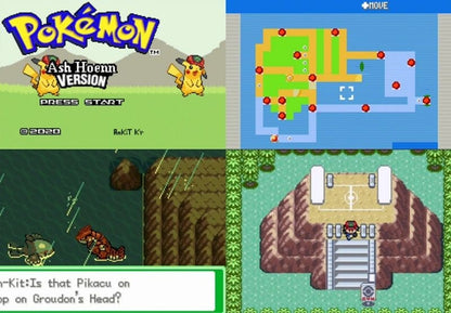 Pokemon Ash Hoenn GBA Video Game Rare GameBoy Advance Custom ROM