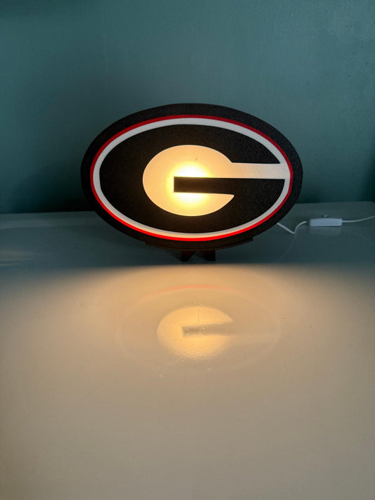 UGA Georgia Bulldogs Sign and Light Box with Stand