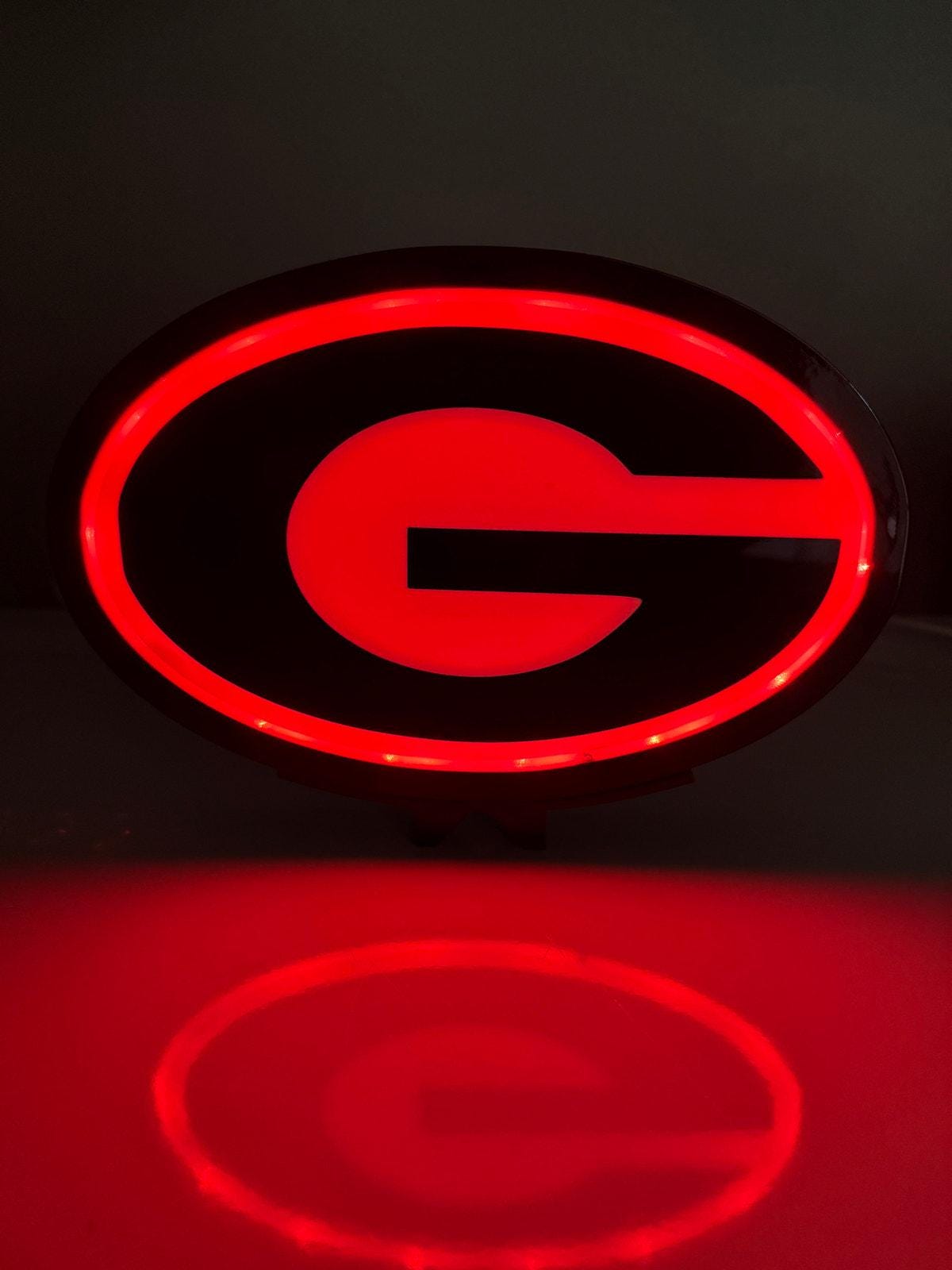 UGA Georgia Bulldogs Multicolored LED Light Box with Color and Effects Remote and Stand