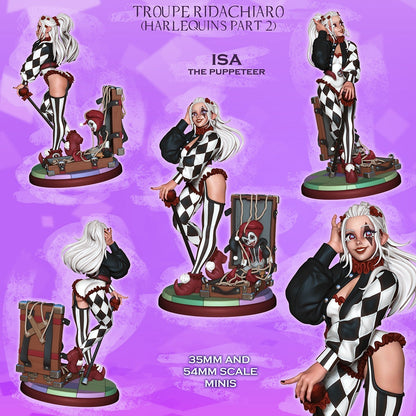 Isa the Puppeteer – Harlequin Bard – Resin Tabletop Miniature