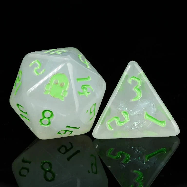 Kickstarter Dice — Ghost Flame Resin Dice Set
