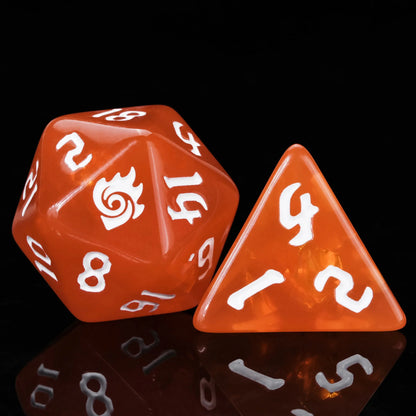 Kickstarter Dice – Sorcerer Resin Dice Set + White Numbers