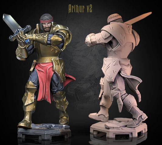 King Arthur – Human Fighter – Knights of the Round Miniature