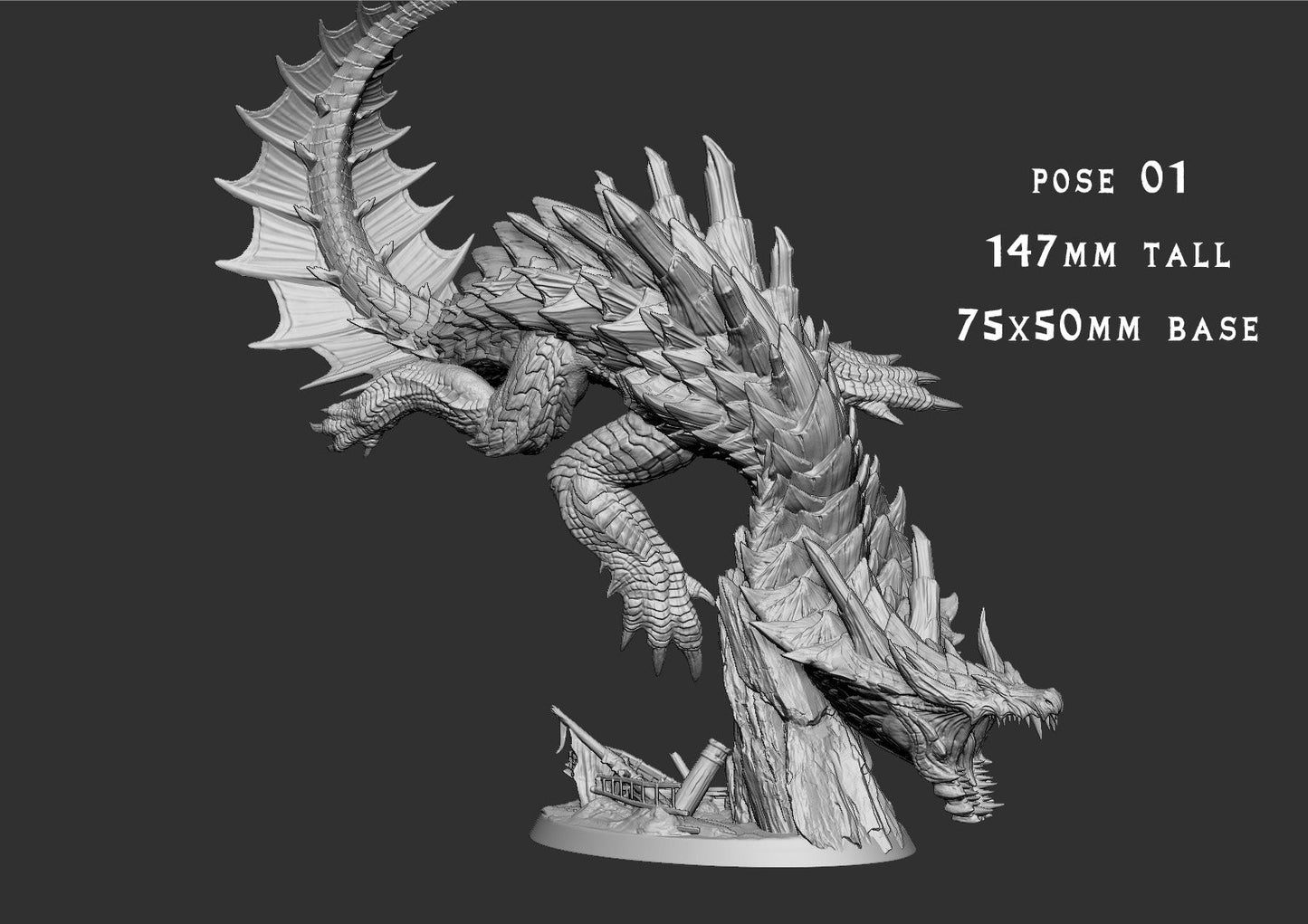 Lagirus – Lagiacrus-Inspired Water Drake – Monster Madness Vol 2 Miniature
