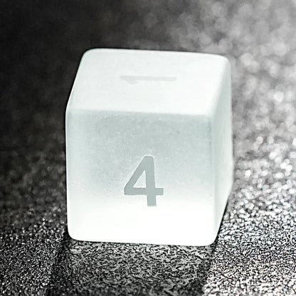 Light yellow gummy frosted and smooth gemstone dice set