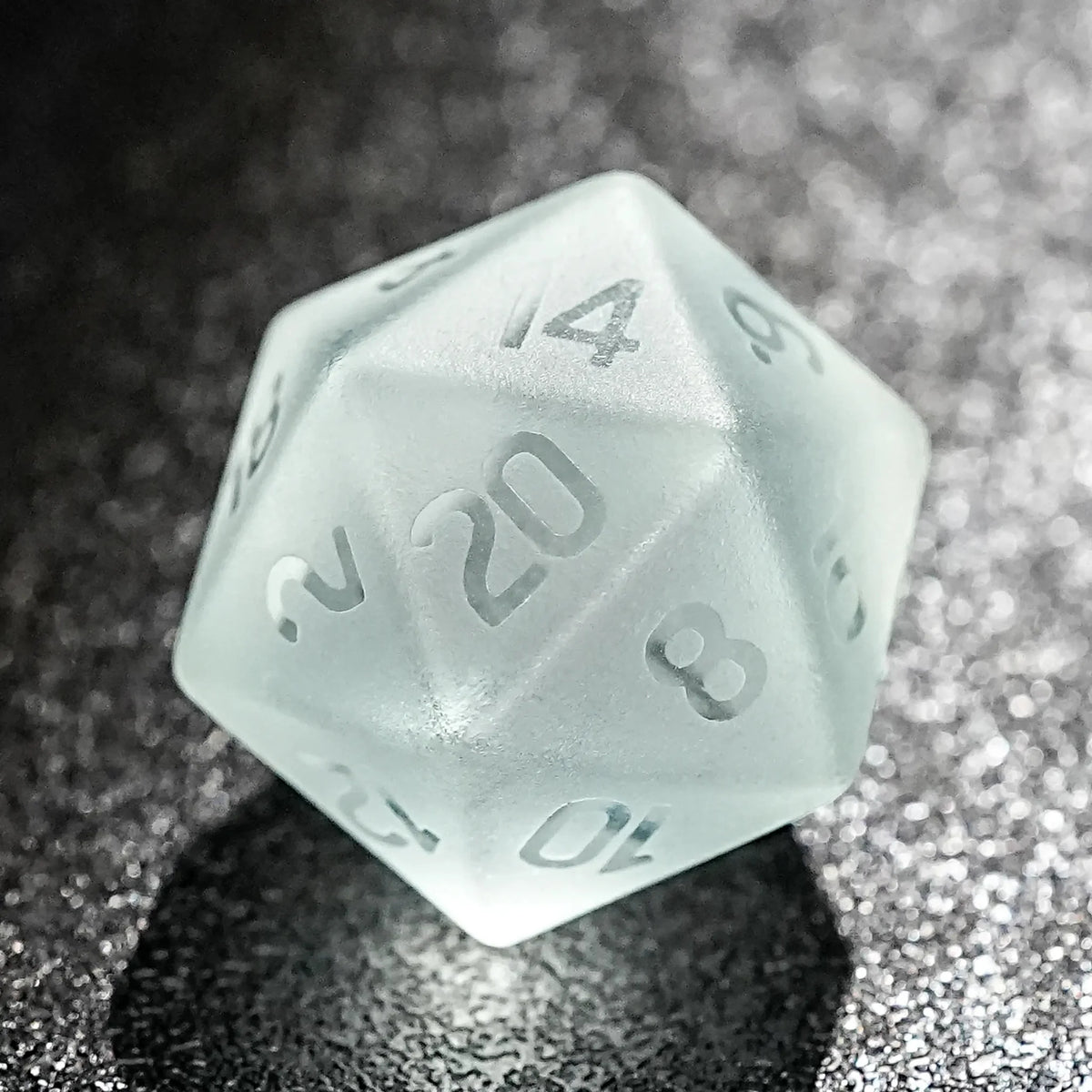 Light yellow gummy frosted and smooth gemstone dice set