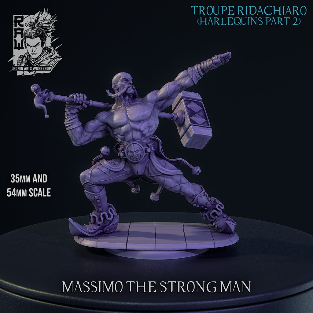 Massimo the Strongman – Harlequin Fighter – Resin Tabletop Miniature