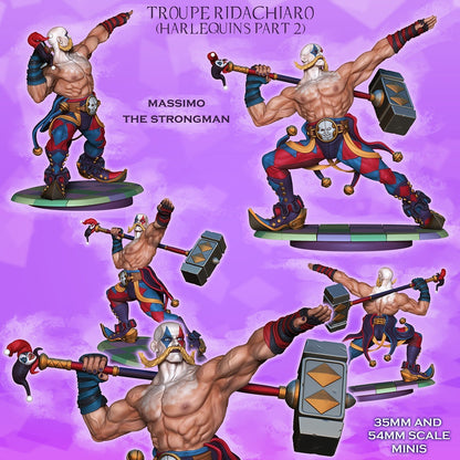 Massimo the Strongman – Harlequin Fighter – Resin Tabletop Miniature