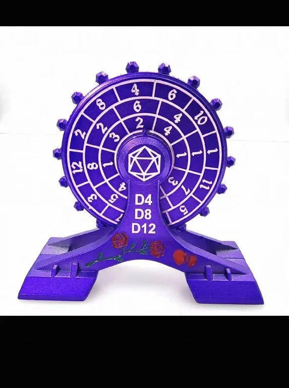 Metal DND Dice Spinner: Rose Love Ferris Wheel Spinning Dice