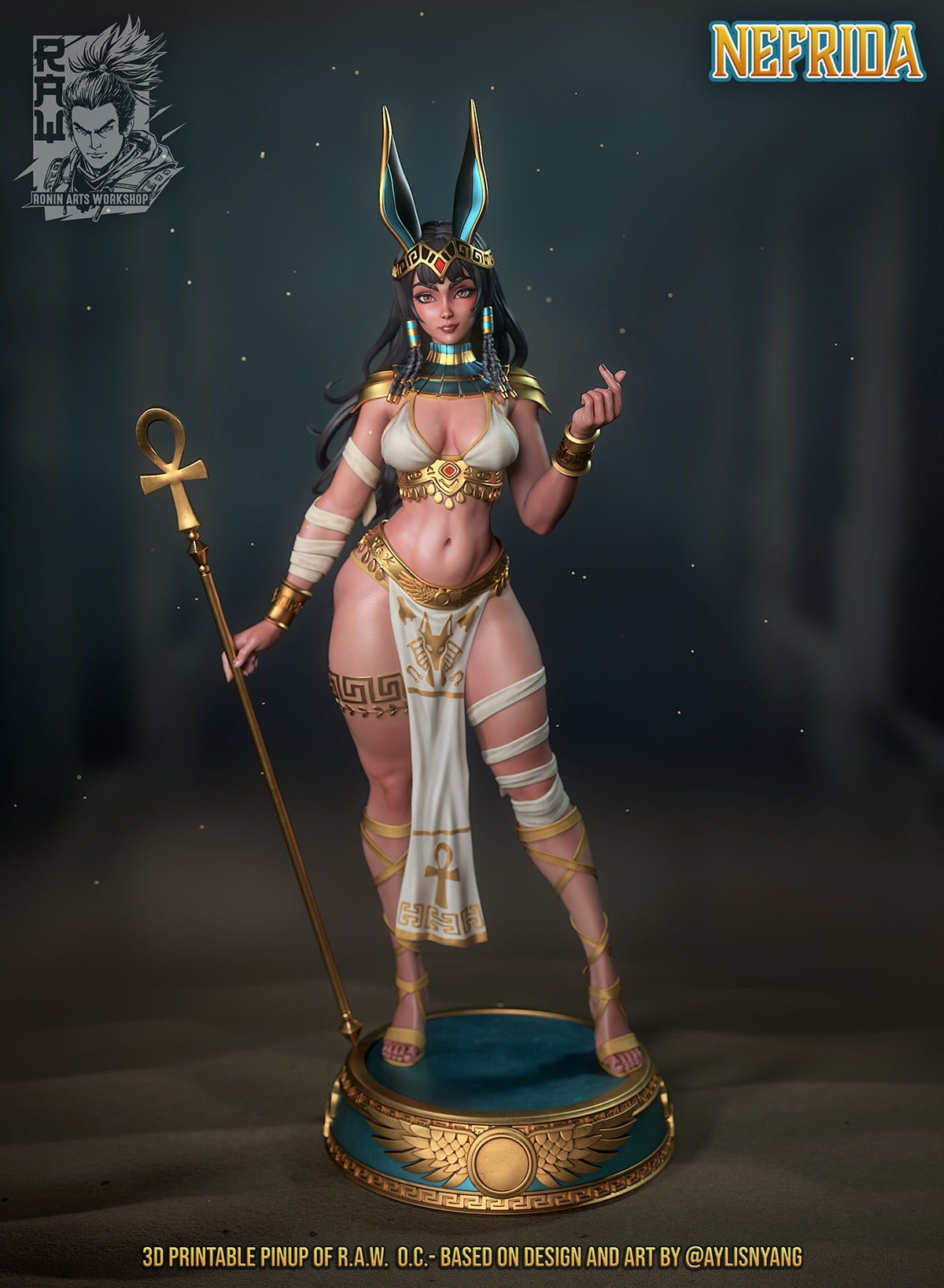 Nefrida – Egyptian Pinup Warrior (SFW/NSFW 18+ Only) – 75mm & 120mm Figure