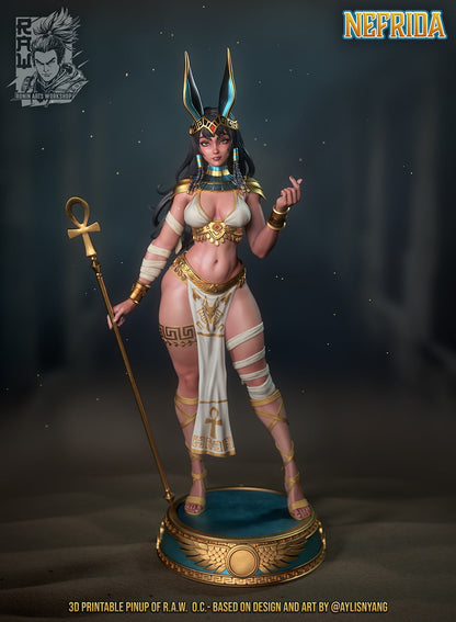 Nefrida – Egyptian Pinup Warrior (SFW/NSFW 18+ Only) – 75mm & 120mm Figure