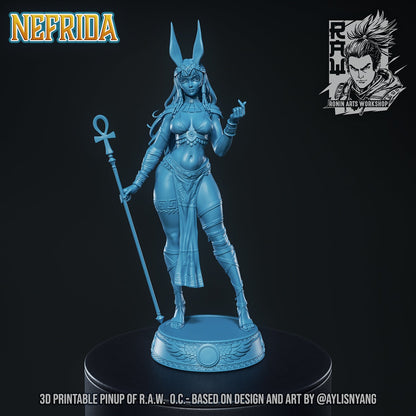 Nefrida – Egyptian Pinup Warrior (SFW/NSFW 18+ Only) – 75mm & 120mm Figure