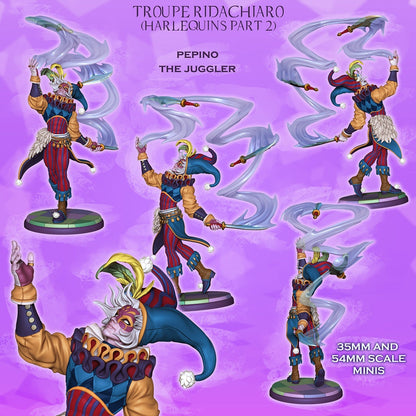 Pepino the Juggler – Harlequin Rogue – Resin Tabletop Miniature