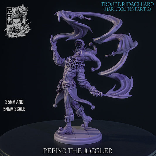 Pepino the Juggler – Harlequin Rogue – Resin Tabletop Miniature