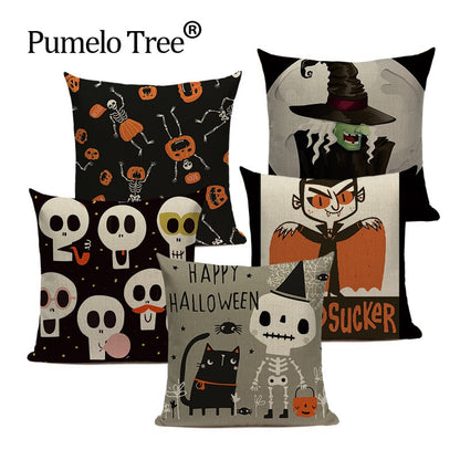 Trick-or-Treat Pumpkin Print Pillow Cover