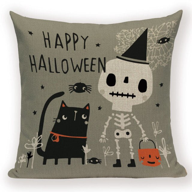 Trick-or-Treat Pumpkin Print Pillow Cover