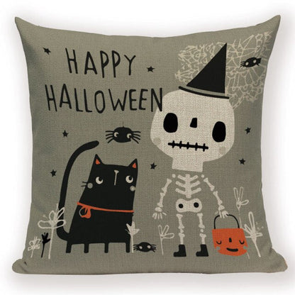 Trick-or-Treat Pumpkin Print Pillow Cover