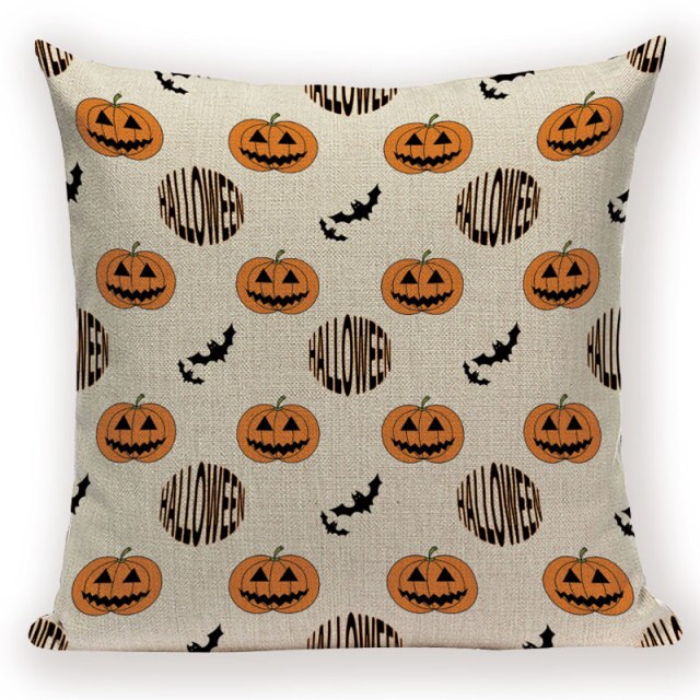 Trick-or-Treat Pumpkin Print Pillow Cover