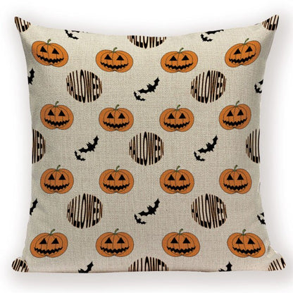 Trick-or-Treat Pumpkin Print Pillow Cover