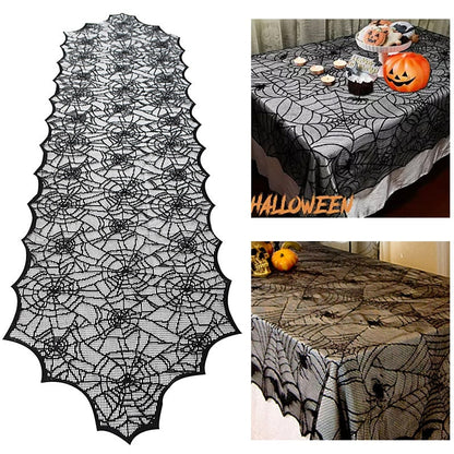 Lace Spiderweb and Skeleton Decoration