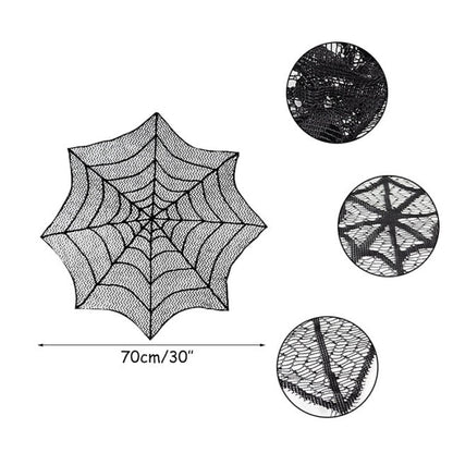 Lace Spiderweb and Skeleton Decoration