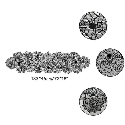 Lace Spiderweb and Skeleton Decoration