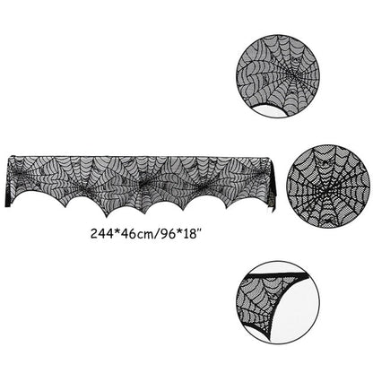 Lace Spiderweb and Skeleton Decoration