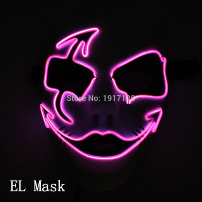 LED Neon Light Horror Masks Set